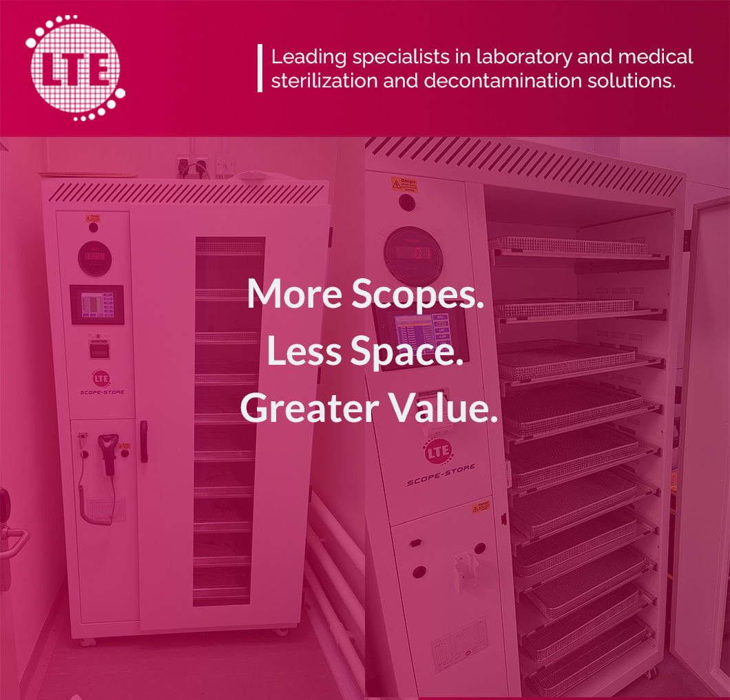 LTE Scientific S10 compact endoscope storage cabinet